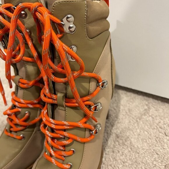 Steve Madden Tan Karey Leather Pointed Toe Lace-up Boots Size 8 - Picture 7 of 10